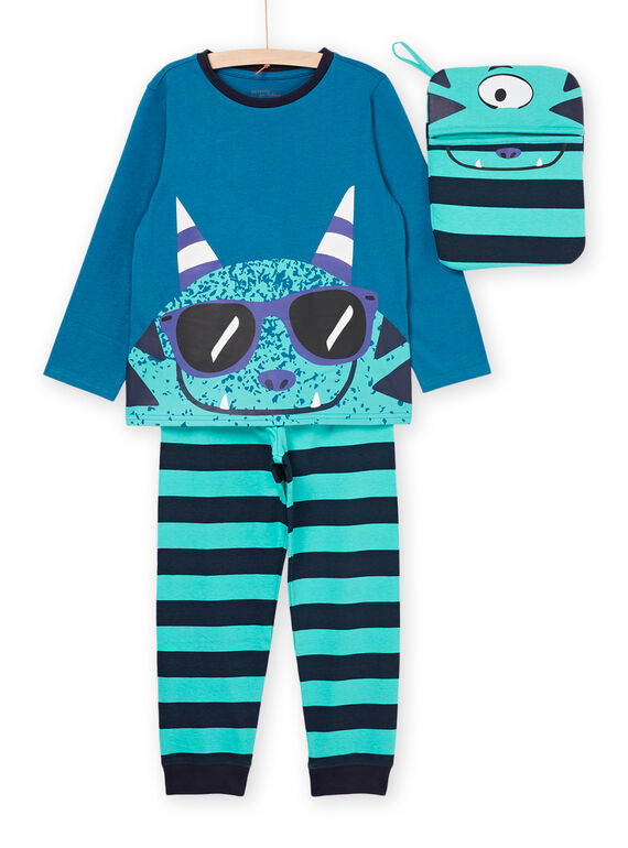 Pyjama long à motif monstre 3 pièces PEGOPYJMAN1 / 22WH1261PYG714