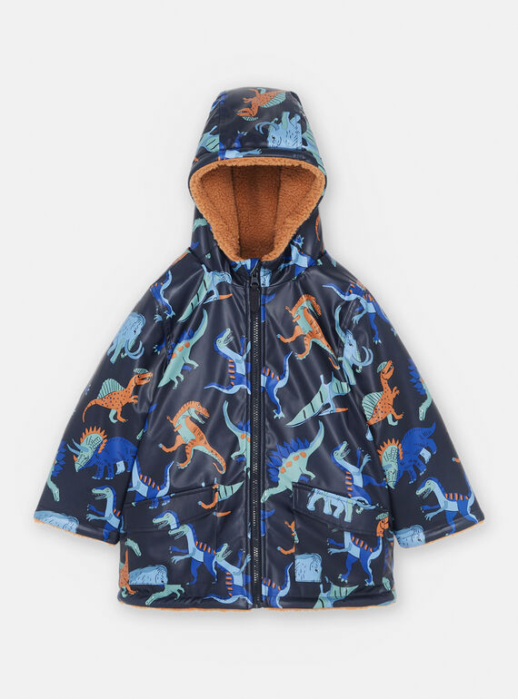 Imperméable à capuche réversible bleu nuit et camel SOGROIMP2 / 23W902C1IMP705