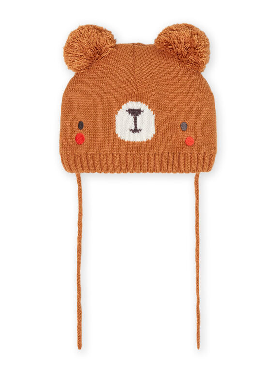 Bonnet maille motif ours bébé garçon MYUFUNBON / 21WI1066BONI820