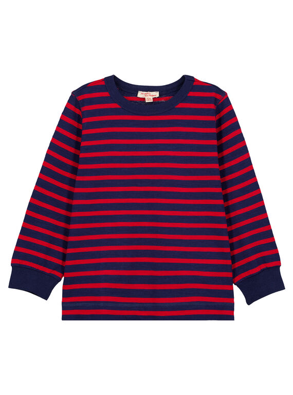 T-shirt Manches longues Marine rayé grenat GOJOTIRIB4 / 19W90241D32F518