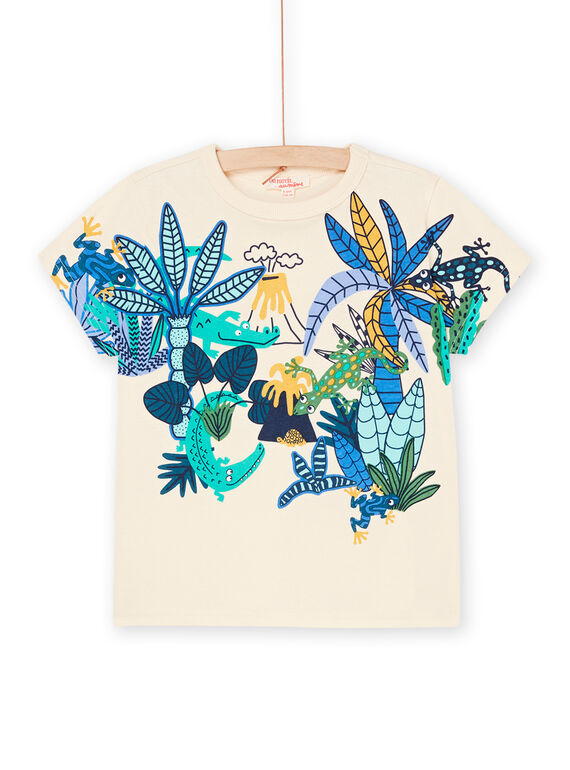 T-shirt crème à motifs jungle ROBALTI3 / 23S902W1TMCA002
