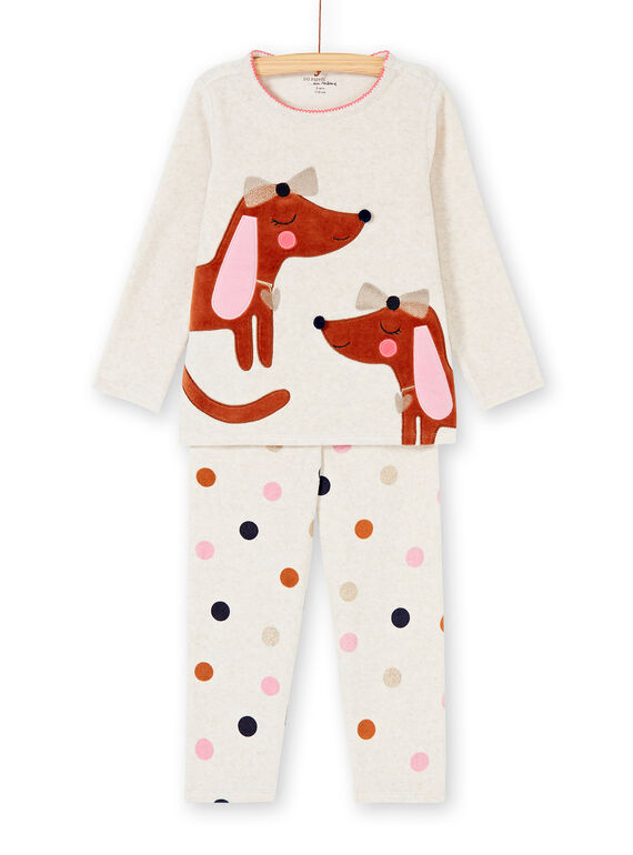 Pyjama enfant fille motifs chiens KEFAPYJDOG / 20WH11C4PYJ006