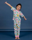 Ensemble pyjama écru chiné enfant fille NEFAPYJSAF / 22SH11H3PYJ006