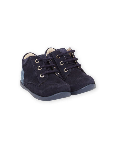 Bottillons bicolore en croûte de cuir bleu PUBOTIBICO / 22XK3875D0F070