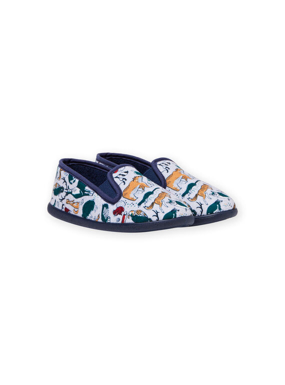 Chaussons gris chiné motif animaux enfant garçon MOPANTANIM / 21XK3622D0B943