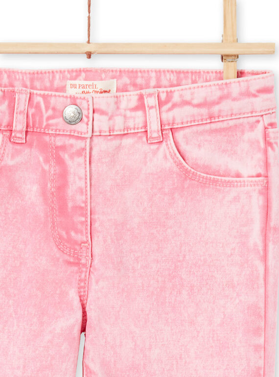 Jean rose effet acid wash enfant fille MAKAJEAN / 21W901I1JEAD305