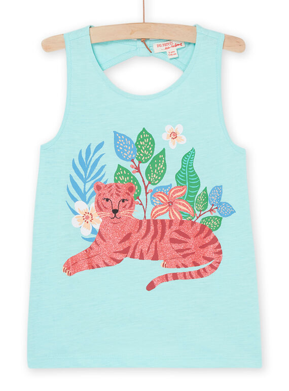 Débardeur turquoise à motif tigre RABALDEB / 23S901W1DEBC215