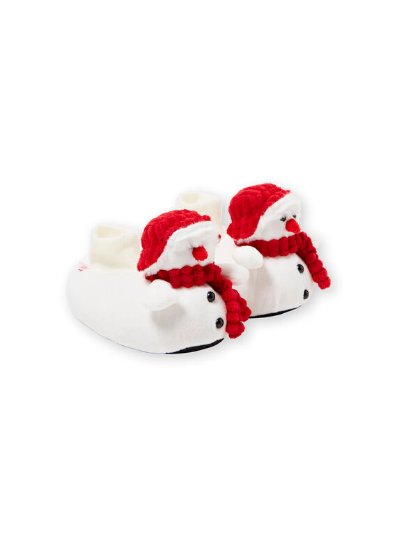 Chausson peluche bonhome de neige enfant garçon GGBOOTNEIG / 19WK36Z2PTD000