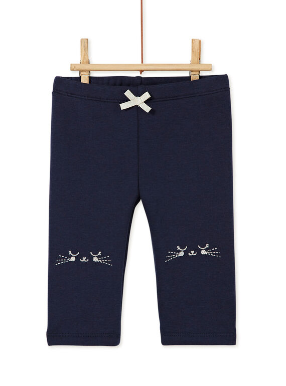 Legging marine fourré fausse fourrure bébé fille KIJOPANDOU2 / 20WG0952PAN070