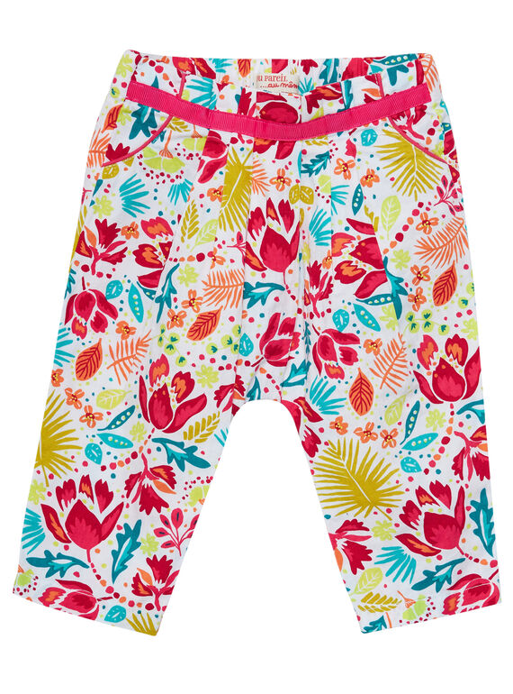 Pantalon imprimé layette fille JIBOPAN / 20SG09H1PAN000