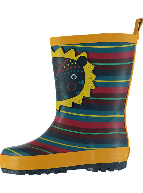 Botte de pluie rayures multicolores et lion bébé garçon  GBGBPRAY / 19WK38G2D0C010