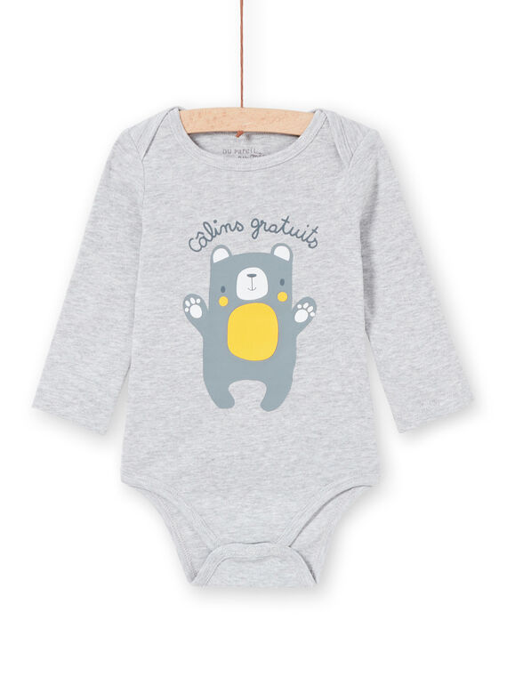 Body gris chiné imprimé ourson LEGABODCAL / 21SH142BBDLJ922