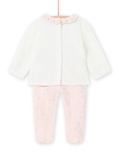 Ensemble pyjama bicolore motif de Noël en velours bébé fille MEFIPYJNO / 21WH13F1PYJD329