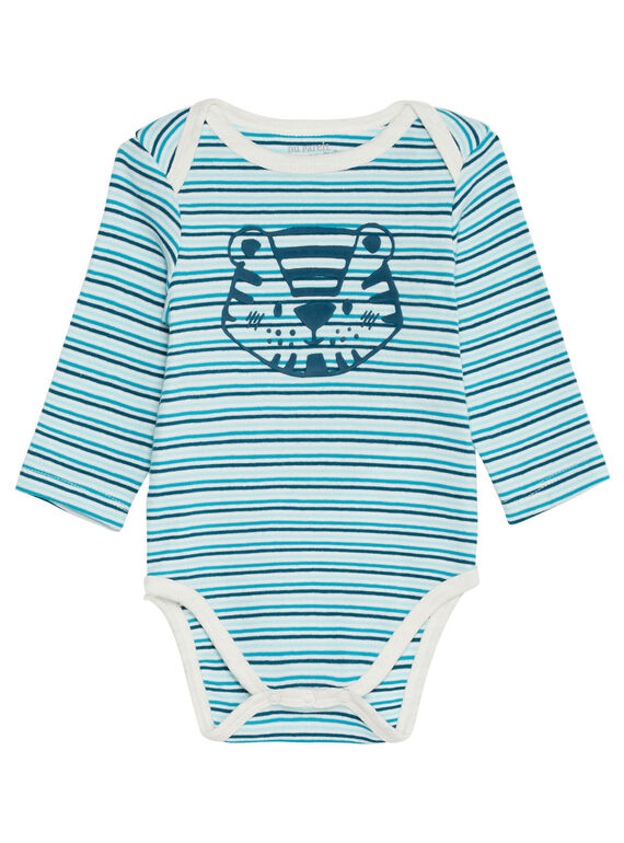 Body manches longues layette garçon rayé motif tigre KEGABODTIG / 20WH1498BDL202