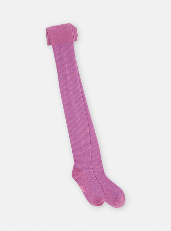 Collants parme foncé en lurex fille SYAJOSCOL4 / 23WI01M9COL329