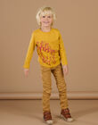 Pantalon uni en toile moutarde POJOPAKNI2 / 22W902B4PANI814