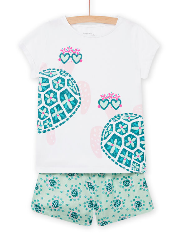 Pyjama blanc, bleu et rose enfant fille NEFAPYJTUR / 22SH11HBPYJ000
