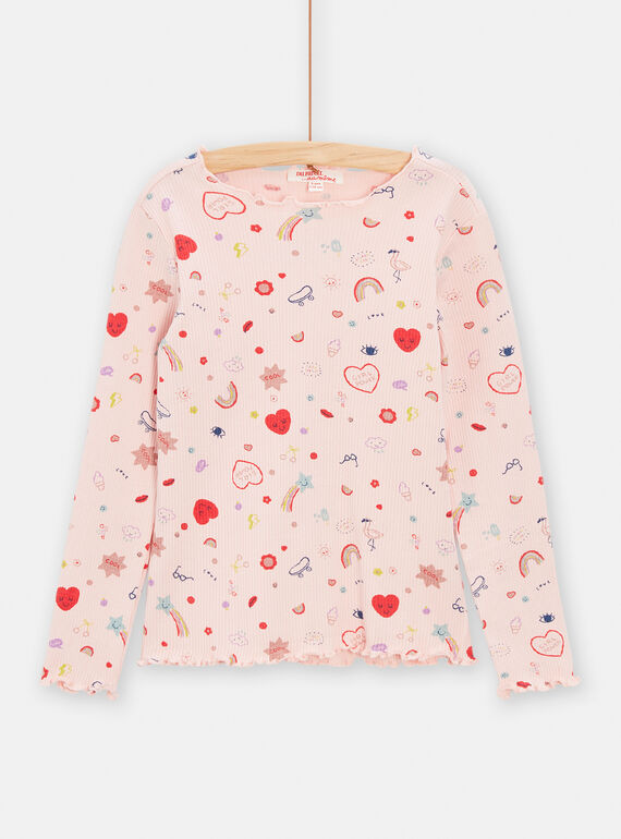 Tee Shirt Manches Longues Rose TAJOTEE2 / 24S901B3TMLD319