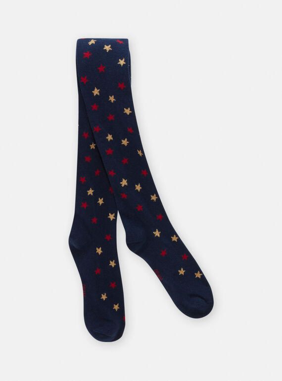 Collant marine à motif étoiles de noël pour fille : - Chaussettes, Collants