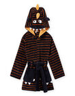 Robe de chambre bleu nuit à rayures motif monstre enfant garçon MEGOROBMON / 21WH1291RDC705