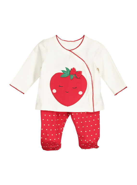 Pyjama en coton bébé fille FEFIPYJFRA / 19SH1391PYJ001