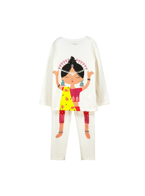 Pyjama en coton fille FEFAPYJIND / 19SH1171PYG001