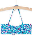 Haut de maillot de bain et culotte turquoise à imprimé fleuri RYABIK3 / 23SI01R4MAIC217