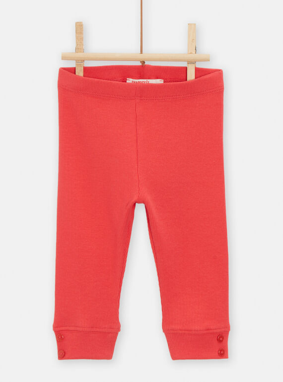 Legging côtelé rouge pour bébé fille TYICLULEG / 24SI09O1CALF505