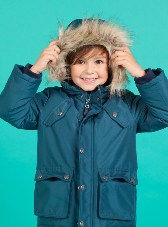 Parka unie à capuche enfant garçon MOGROPAR2 / 21W90251PAR716