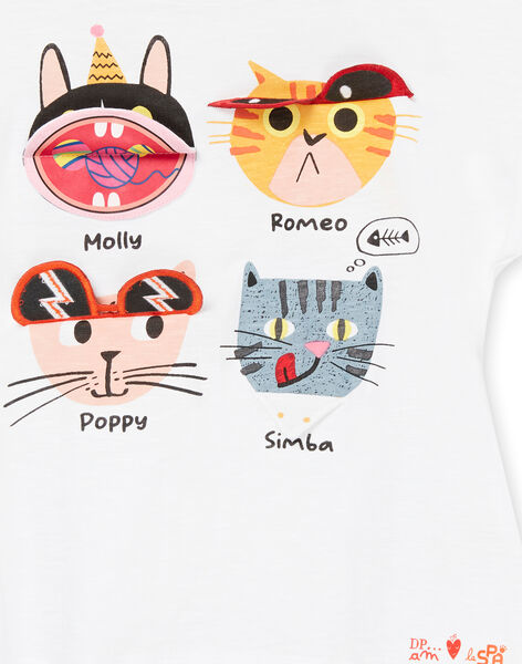 T-shirt à manches courtes à motif chats - Mixte ROSPATI5 / 23S902P5TMC000