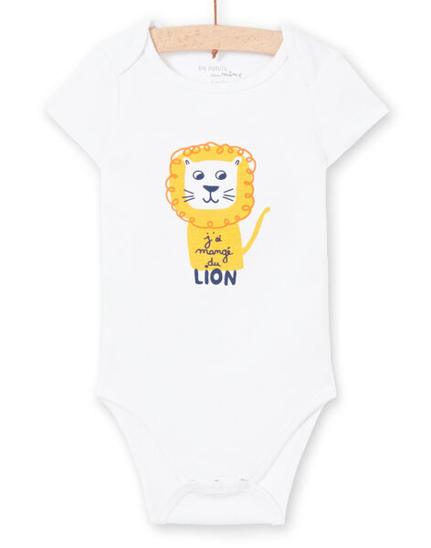 Body Manches Courtes Blanc Motif Lion Bebe Garcon Pyjama Bebe Dpam