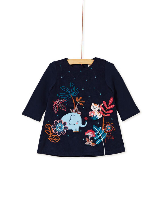 Robe à manche longues bleue bébé fille KISAROB2 / 20WG09O3ROB070