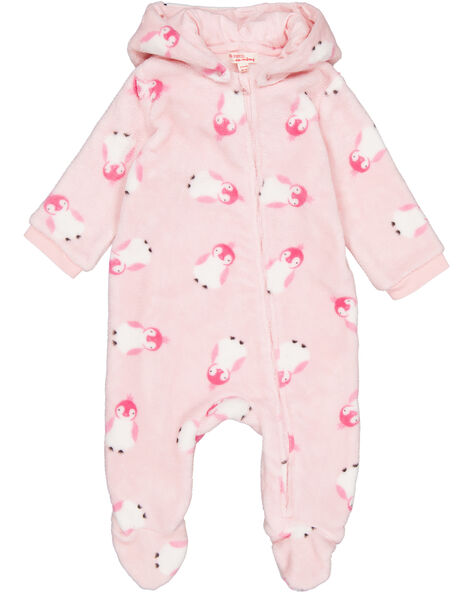Surpyjama A Capuche Amovible Rose En Soft Boa Layette Fille Catalogue Dpam Bebe Dpam