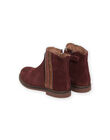 Boots en croûte de cuir bordeaux PABOOTMULTI / 22XK3582D0D503