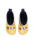 Bottes jaunes et bleu marine à imprimé à rayures et motif tête de chien RUPLUICHIEN / 23KK3811D0C010