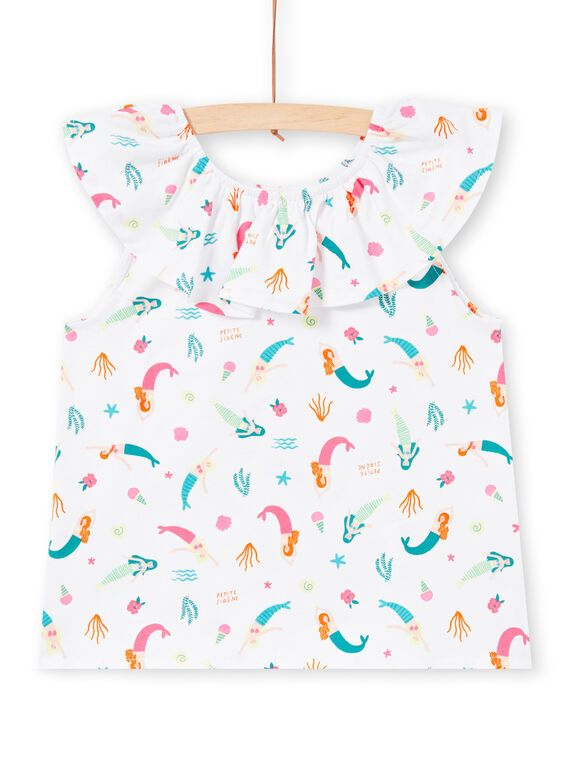 T-shirt au col volanté et imprimé sirènes LABONTI1 / 21S901W4TMC000