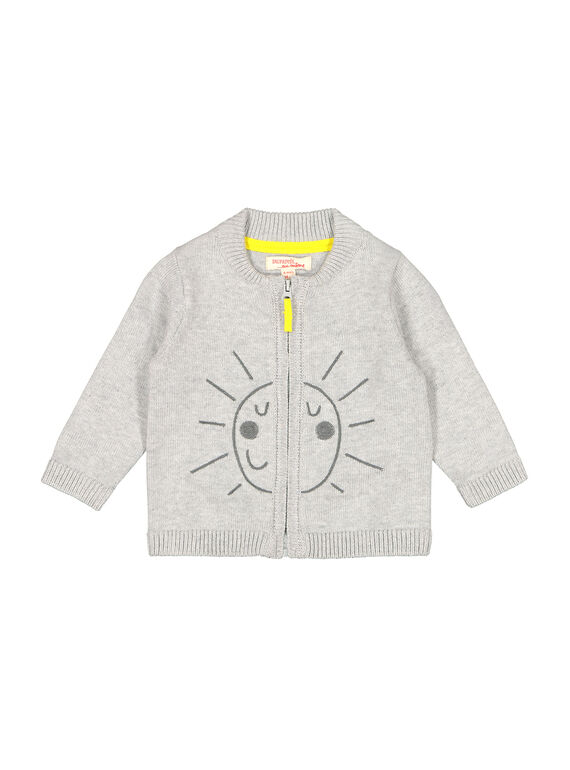 Gilet zippé gris bébé garçon FUJOGIL1 / 19SG1031GILJ908