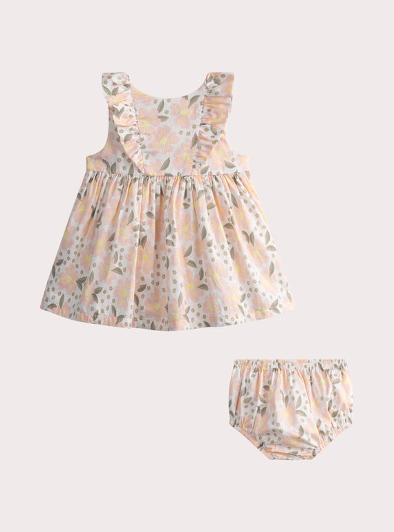 Robe fleurie pour bébé fille WIMAROB1 / 25SG0962ROB001
