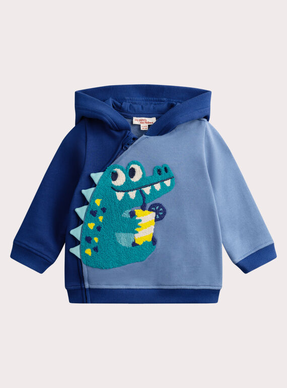 Gilet à capuche bleu vif pour bébé garçon WUBOGIL2 / 25SG10R1GIL701
