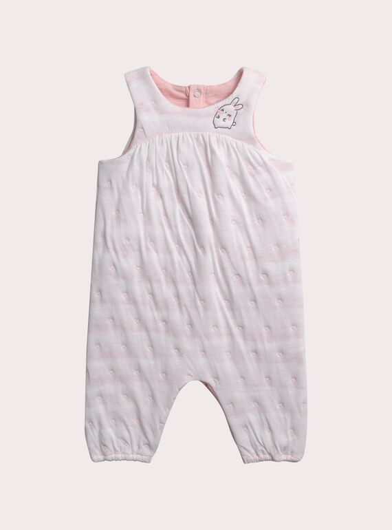 Salopette naissance à coeurs brodés pour fille XOU2SAL1 / 25WF0361SAL000