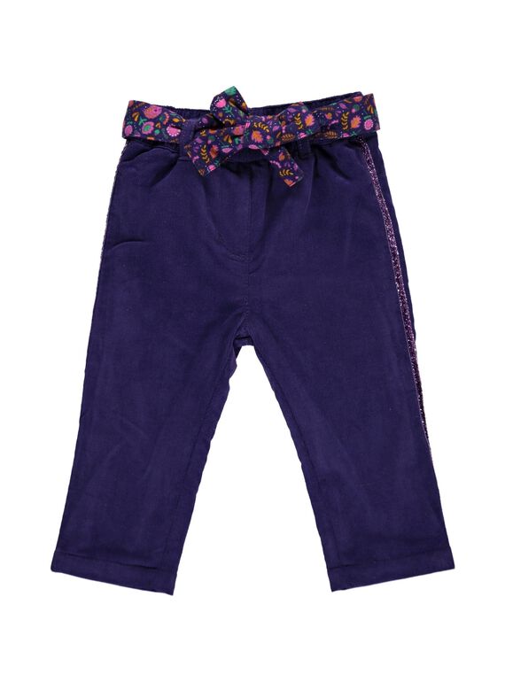 Pantalon en velours doublé polaire bébé fille DIVIOPAN / 18WG09H1PAN711