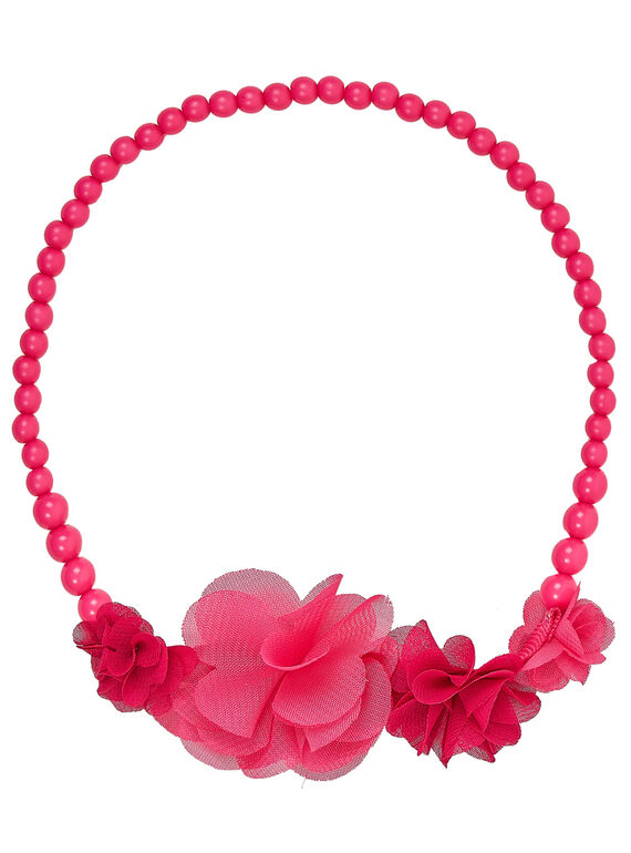 Collier perles + fleurs milieu devant  JYAWECOU / 20SI0191CLI304