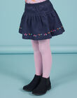 Jupe réversible bleu nuit imprimé fleuri enfant fille MAPLAJUP1 / 21W901O1JUPC202