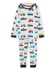 Pyjama gris chiné à imprimé tracteurs, voitures, bateaux et sous-marin REGOPYJAUTO / 23SH1253PYJJ922
