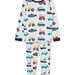 Pyjama gris chiné à imprimé tracteurs, voitures, bateaux et sous-marin