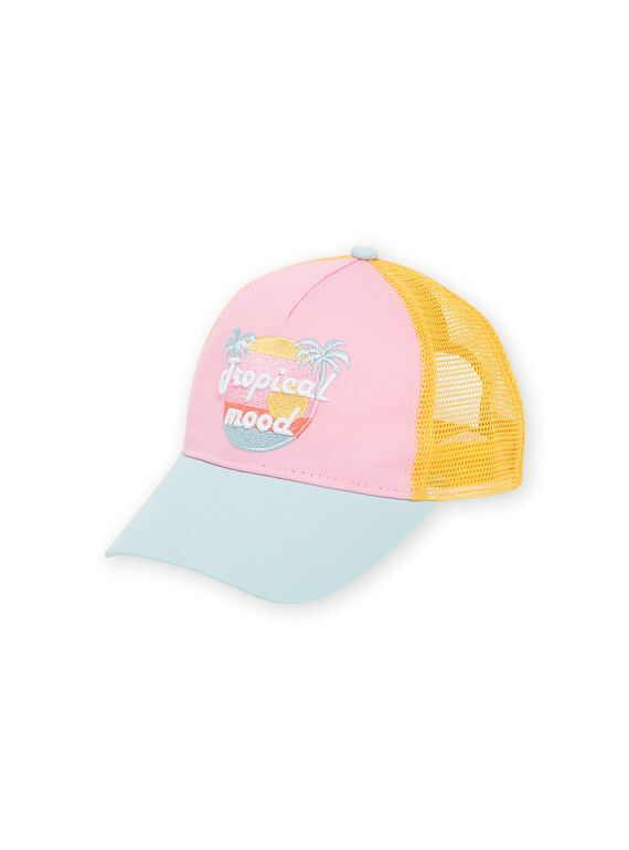 Casquette rose, bleu clair et jaune Tropical mood RYACAP4 / 23SI01B5CHAD318