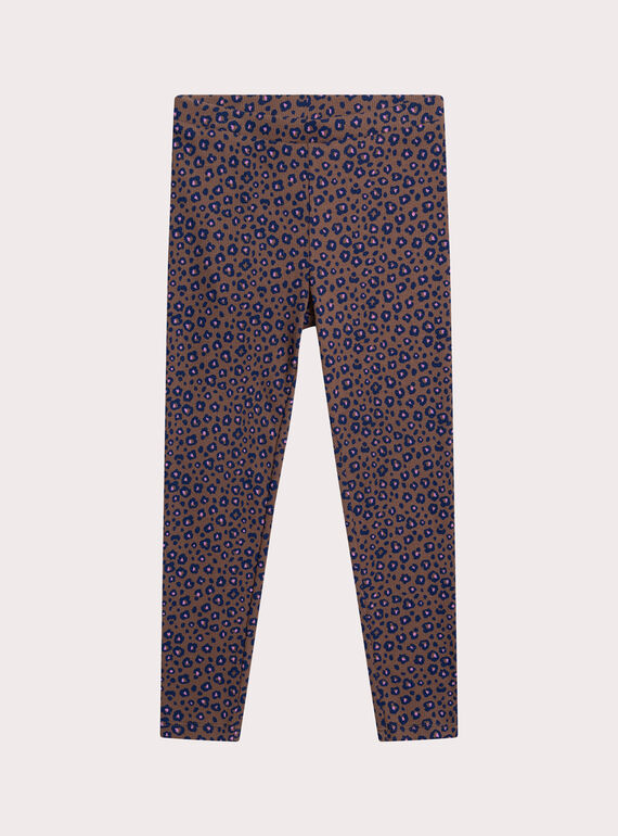 Legging imprimé léopard pour fille XYABLULEG / 25WI01N1CAL817