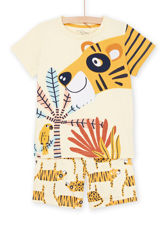 Pyjama jaune pâle à motifs et imprimé tigres REGOPYCTIG / 23SH12H9PYJ103