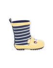 Bottes jaunes et bleu marine à imprimé à rayures et motif tête de chien RUPLUICHIEN / 23KK3811D0C010