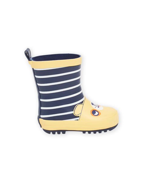 Bottes jaunes et bleu marine à imprimé à rayures et motif tête de chien RUPLUICHIEN / 23KK3811D0C010